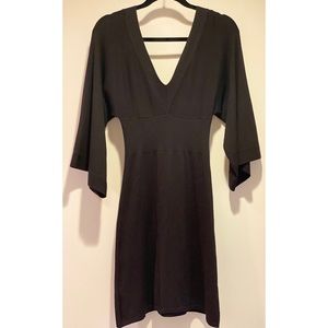 Black V Neck sweater dress